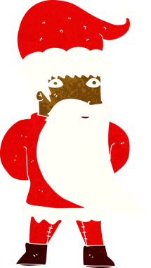 Bir insan tarafından çizilmiş Noel Baba çizgi filmi.