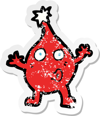 Bir insan tarafından çizilmiş komik bir Noel karakterinin gerilimli çıkartması.