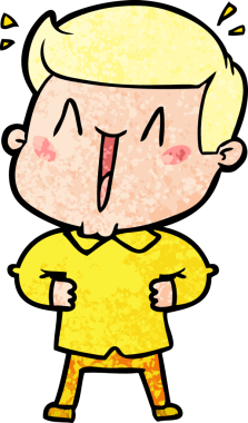 Bir insan tarafından çizilmiş heyecanlı bir çizgi film.