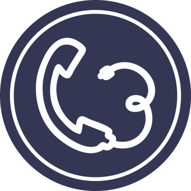 bir insan tarafından çizilmiş telefon ahizesi dairesel simgesi