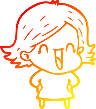 Bir insan tarafından çizilmiş gülen bir karikatür çizimi.