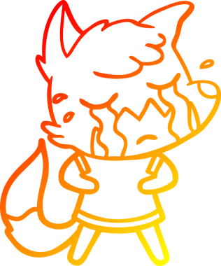 Bir insan tarafından çizilmiş ağlayan tilki çizgi filmi.