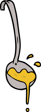 Bir insan tarafından çizilmiş çorba kepçesi.