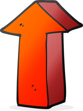 Bir insan tarafından çizilmiş serbest çizim çizgi film oku