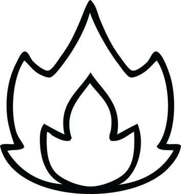 Bir insan tarafından çizilmiş bir ateşin çizgi çizimi