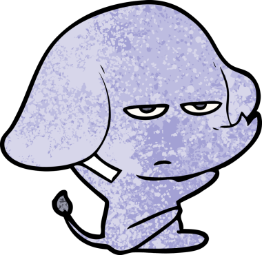 Bir insan tarafından çizilmiş kızgın bir fil.