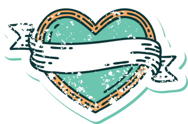 Bir insan tarafından çizilmiş kalp ve bayrağın sembolik depresif dövme şekli