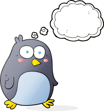 Bir insan tarafından çizilmiş serbest çizim baloncuk pengueni.