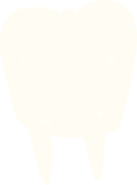 Bir insan tarafından çizilmiş düz renkli çizgi film dişi