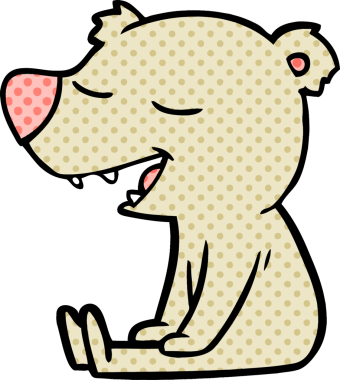 Bir insan tarafından çizilmiş çizgi film ayısı.