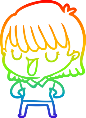 gökkuşağı gradyan çizimi bir insan tarafından çizilmiş bir karikatür kadın