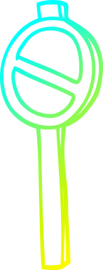 Bir insan tarafından çizilmiş çizgi film uyarı işaretinin soğuk gradyan çizgisi.