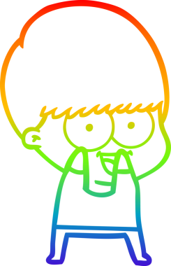 gökkuşağı gradyanı çizimi bir insan tarafından çizilmiş mutlu bir çizgi film çocuğu