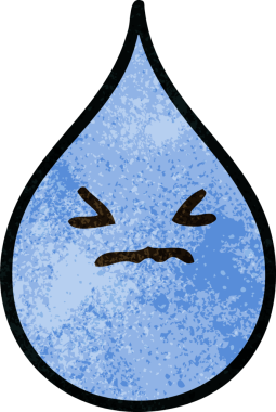 Bir insan tarafından çizilmiş garip bir karikatür duygusal yağmur damlası