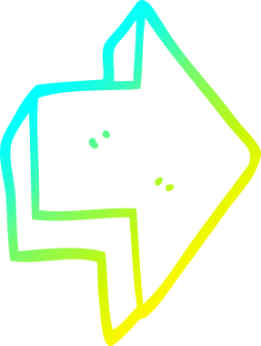 Bir insan tarafından çizilen kırmızı okun soğuk eğimli çizgi çizimi