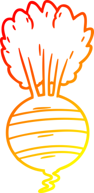 Bir insan tarafından çizilmiş karikatür kökü bitkisinin sıcak çizgi çizimi