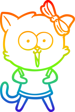 gökkuşağı gradyanı çizimi bir insan tarafından çizilmiş çizgi film kedisi