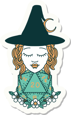 Bir insan tarafından çizilmiş doğal yirmi zarlı bir cadının çıkartması.