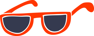 Bir insan tarafından çizilmiş düz renk çizim güneş gözlüğü.