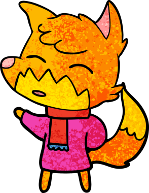 bir insan tarafından çizilmiş tilki çizgi filmi