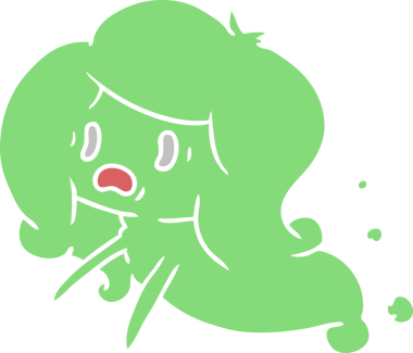 Bir insan tarafından çizilmiş kawai korkunç hayaletinin serbest çizimi.