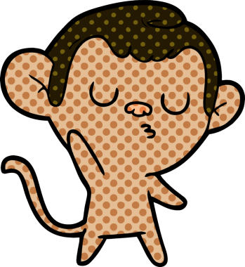 Bir insan tarafından çizilmiş çizgi maymun.