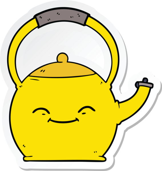 Bir insan tarafından çizilmiş karikatür kazanı çıkartması.