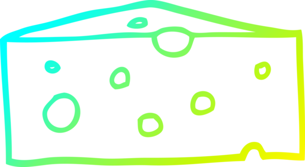 Bir insanın çizdiği karikatür peynirinin soğuk gradyan çizimi