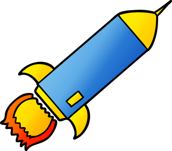 bir insan tarafından çizilmiş çizgi film roketi