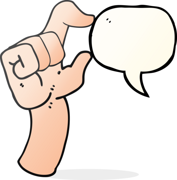 Serbest konuşma balonu çizilmiş karikatür el bir insan tarafından çizilmiş küçük bir jest.