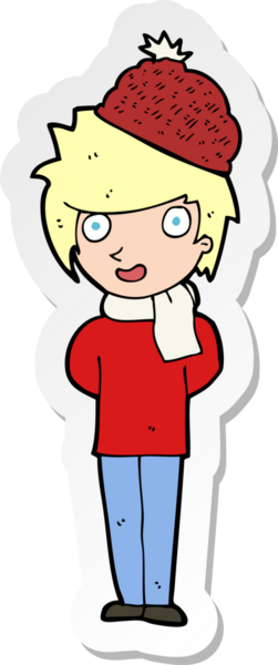 Bir insan tarafından çizilen kış adamı çizgi filminin çıkartması.