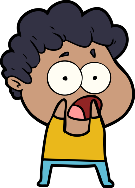 Bir insan tarafından çizilmiş bir karikatür adamı şaşkınlıkla nefes nefese kaldı.