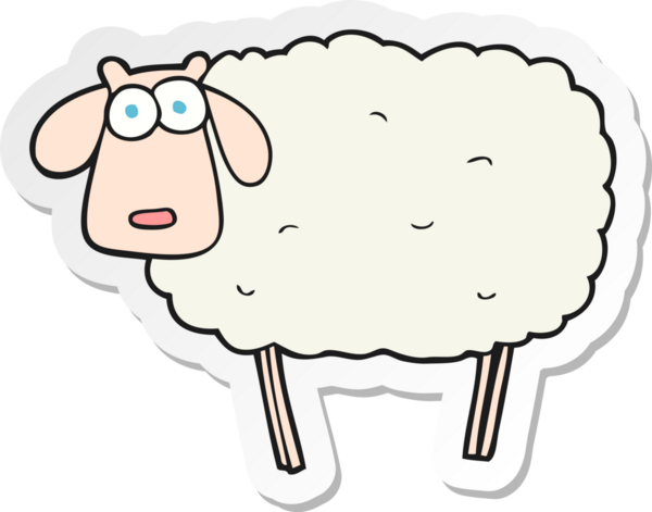 Bir insan tarafından çizilmiş bir koyunun çıkartması.