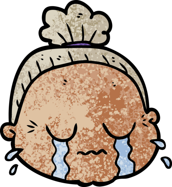 Bir insan tarafından çizilmiş yaşlı bir kadın.