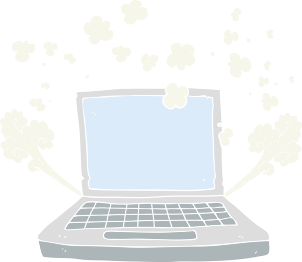 Bir insan tarafından çizilen dizüstü bilgisayarın düz renk çizimi