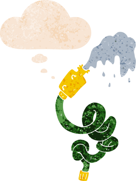 Düşünce baloncuklu çizgi film hortumu grunge sıkıntılı retro dokuma tarzı bir insan tarafından çizilmiş