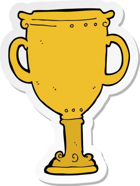 Bir insan tarafından çizilmiş bir karikatür kupasının çıkartması.