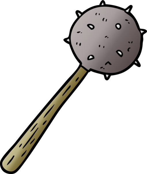 bir insan tarafından çizilmiş ortaçağ biber gazı silahı.