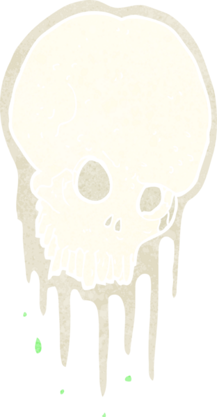 Bir insan tarafından çizilmiş korkunç kafatası.