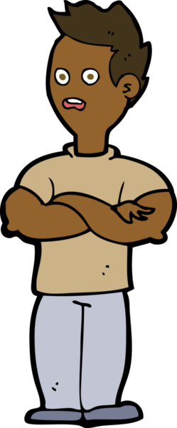 Bir insan tarafından çizilmiş çapraz kollu çizgi film adamı.