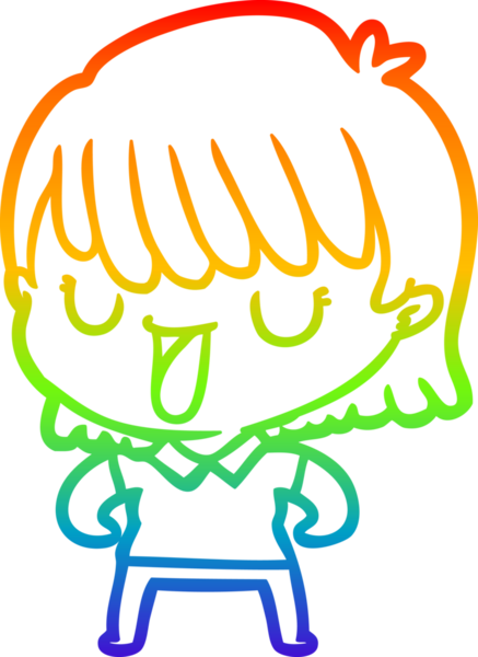 gökkuşağı gradyan çizimi bir insan tarafından çizilmiş bir karikatür kadın