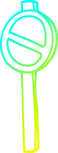 Bir insan tarafından çizilmiş çizgi film uyarı işaretinin soğuk gradyan çizgisi.