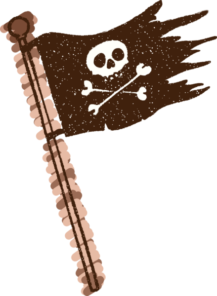 Bir insan tarafından çizilmiş Korsan Bayrağı Tebeşiri