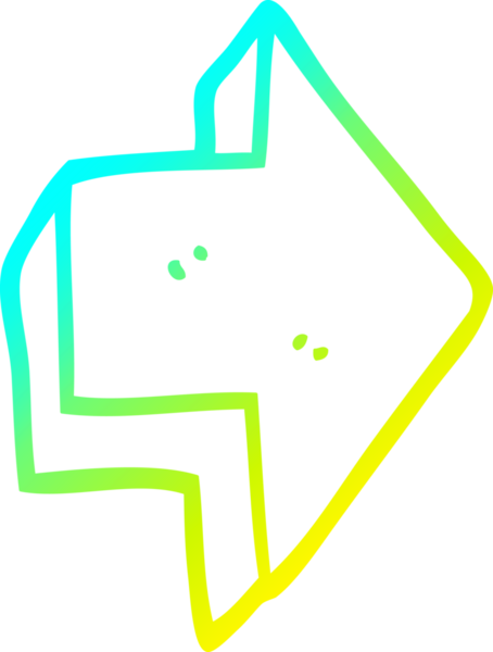 Bir insan tarafından çizilen kırmızı okun soğuk eğimli çizgi çizimi