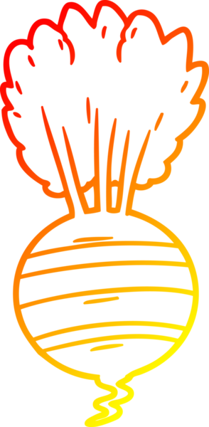 Bir insan tarafından çizilmiş karikatür kökü bitkisinin sıcak çizgi çizimi