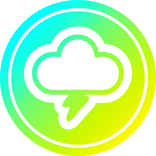 Bir insan tarafından çizilen serin gradyan bitiş ile fırtına bulutu dairesel simgesi