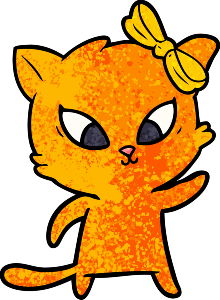 Bir insan tarafından çizilmiş çizgi film kedisi.