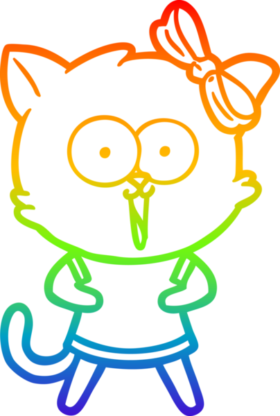 gökkuşağı gradyanı çizimi bir insan tarafından çizilmiş çizgi film kedisi
