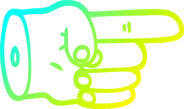 Bir insan tarafından çizilmiş işaret eden bir el sembolünün soğuk gradyan çizimi