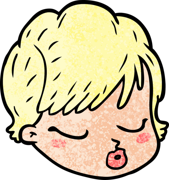 Bir insan tarafından çizilmiş bir kadın yüzü.